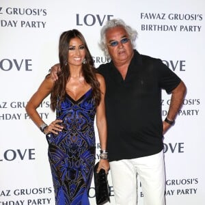 Elisabetta Gregoraci et son mari Flavio Briatore - Soirée d'anniversaire "Love" pour les 63 ans de Fawaz Gruosi à l'hôtel Cala di Volpe à Porto Cervo, le 9 août 2015.