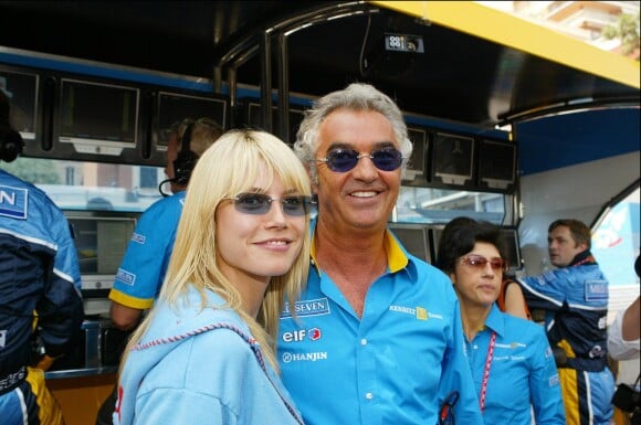 Heidi Klum et Flavio Briatore au Grand Prix de Monaco, le 1er juin 2003.
