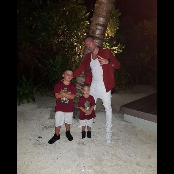 Franck Ribéry en famille pour les fêtes de fin d'année, aux Maldives. Instagram, le 25 décembre 2017.