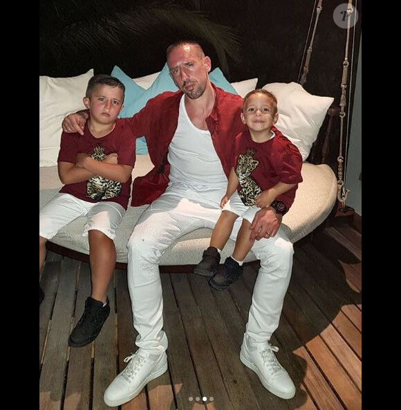 Franck Ribéry en famille pour les fêtes de fin d'année, aux Maldives. Phot publiée sur Instagram, le 25 décembre 2017.