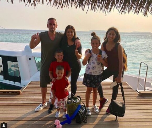 Franck Ribéry en famille pour les fêtes de fin d'année, aux Maldives. Photo publiée sur Instagram, le 27 décembre 2017.