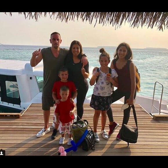 Franck Ribéry en famille pour les fêtes de fin d'année, aux Maldives. Photo publiée sur Instagram, le 27 décembre 2017.