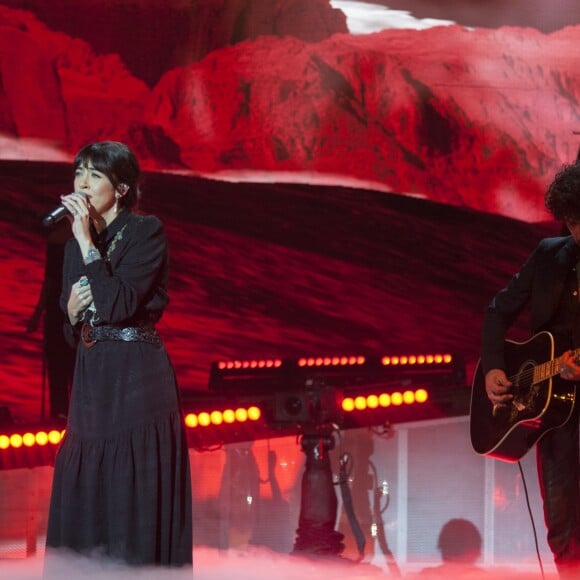 Exclusif - Nolwenn Leroy et Yarol Poupaud - Enregistrement de l'émission "Johnny, toute la musique qu'ils aiment" à la Seine Musicale, diffusée le 6 janvier 2018 sur TF1. Tournage le 13 décembre 2017. © Perusseau-Veeren / Bestimage