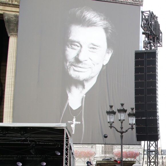 Obsèques de Johnny Hallyday en l'église La Madeleine à Paris, le 9 décembre 2017. © Christophe Aubert/Bestimage