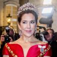 La princesse Mary de Danemark au palais Christian VII à Copenhague le 1er janvier 2018 pour le premier banquet du Nouvel An.