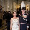 La princesse Marie de Danemark au palais Christian VII à Copenhague le 1er janvier 2018 pour le premier banquet du Nouvel An.