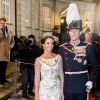La princesse Marie et le prince Joachim de Danemark au palais Christian VII à Copenhague le 1er janvier 2018 pour le premier banquet du Nouvel An.