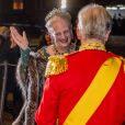 La reine Margrethe II de Danemark au palais Christian VII à Copenhague le 1er janvier 2018 pour le premier banquet du Nouvel An.