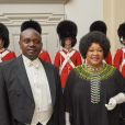 L'ambassadrice d'Afrique du Sud au Danemark Zindziswa Nobutho, fille de Nelson Mandela, au palais de Christiansborg à Copenhague le 3 janvier 2018 pour les voeux de la monarque au corps diplomatique.