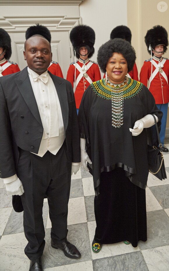 L'ambassadrice d'Afrique du Sud au Danemark Zindziswa Nobutho, fille de Nelson Mandela, au palais de Christiansborg à Copenhague le 3 janvier 2018 pour les voeux de la monarque au corps diplomatique.