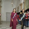  Le prince héritier Frederik et la princesse Mary de Danemark secondaient la reine Margrethe II au palais de Christiansborg à Copenhague le 3 janvier 2018 pour les voeux de la monarque au corps diplomatique. 