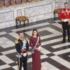 Le prince héritier Frederik et la princesse Mary de Danemark secondaient la reine Margrethe II au palais de Christiansborg à Copenhague le 3 janvier 2018 pour les voeux de la monarque au corps diplomatique.