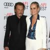 Johnny Hallyday et sa femme Laeticia Hallyday à la première de "Rules Don't Apply" à Los Angeles, le 10 novembre 2016.