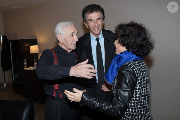Exclusif - Jack Lang et sa femme Monique - Concert de Charles Aznavour à l'Accorhotels Arena à Paris, le 13 décembre 2017 © Cyril Moreau / Bestimage
