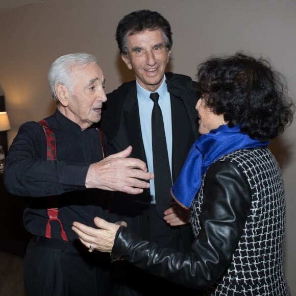 Exclusif - Jack Lang et sa femme Monique - Concert de Charles Aznavour à l'Accorhotels Arena à Paris, le 13 décembre 2017 © Cyril Moreau / Bestimage