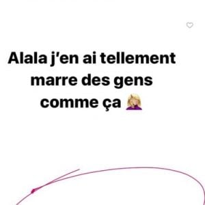 Annily Chatelain, la fille d'Alizée, agacée sur Instgram le 11 janvier 2018.