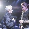 Exclusif - Charles Aznavour - Johnny Hallyday en concert à Paris - Jour 2 de la tournée "Born Rocker Tour". Le 15 juin 2013
