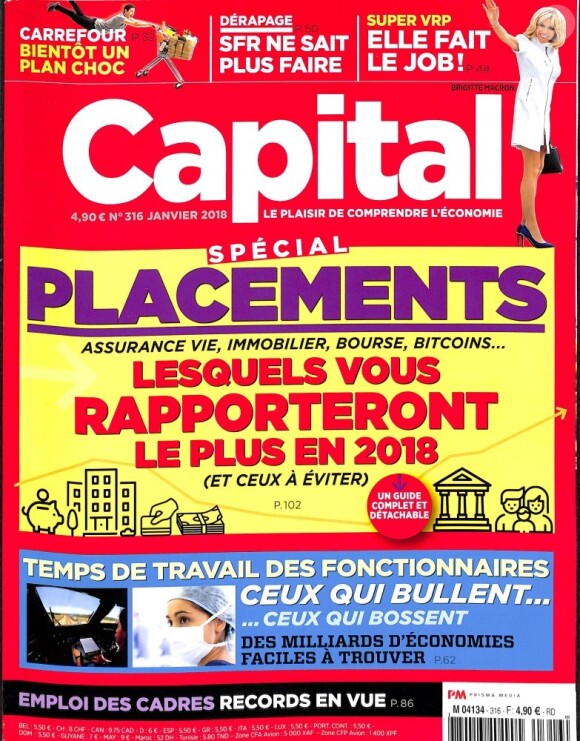 Couverture du magazine "Capital", numéro 316, janvier 2018.