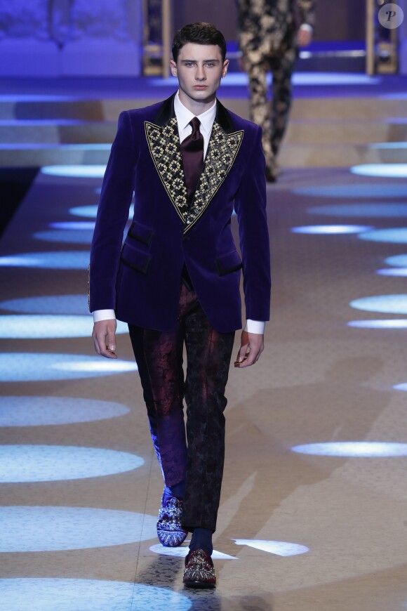 Noé Elmaleh (fils de Gad Elmaleh) - Défilé Dolce & Gabbana lors de la Fashion Week à Milan, Italie, le 13 janvier 2018.