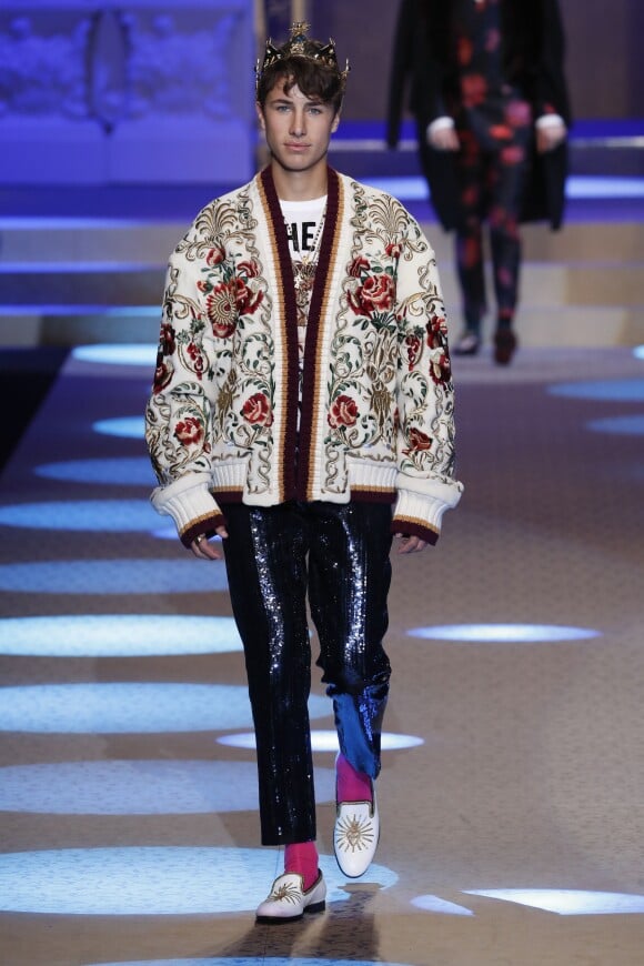 L'influenceur et vlogueur Juan Pablo Zurita - Défilé Dolce & Gabbana lors de la Fashion Week à Milan, Italie, le 13 janvier 2018.