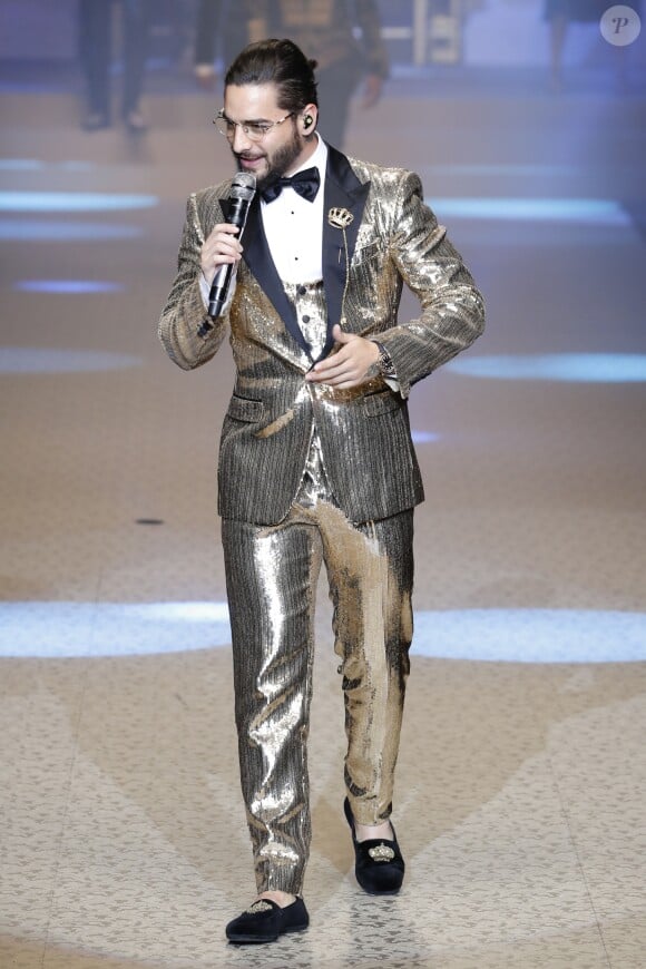 Le chanteur Maluma (Juan Luis Londoño Arias) - Défilé Dolce & Gabbana lors de la Fashion Week à Milan, Italie, le 13 janvier 2018.