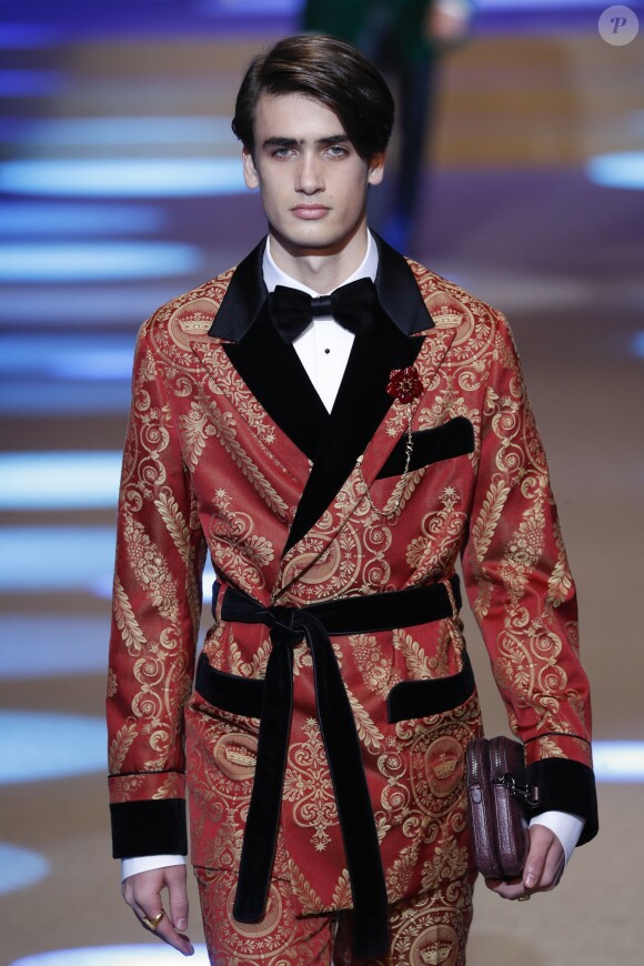 Chase Hill (frère du mannequin Taylor Hill) - Défilé Dolce & Gabbana lors de la Fashion Week à Milan, Italie, le 13 janvier 2018.