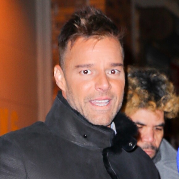 Ricky Martin à la sortie des studios de l'émission "The Daily Show with Trevor Noah" à New York, le 16 janvier 2018.