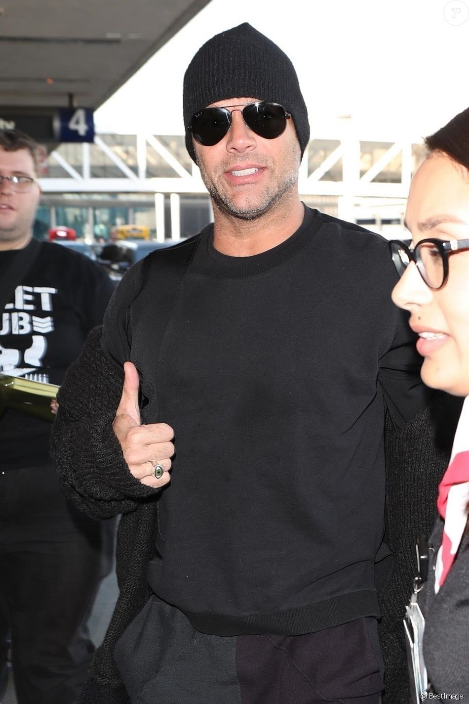 Exclusif - Ricky Martin arrive à l&#039;aéroport LAX de Los Angeles, Californie, Etats-Unis, le 15 janvier 2018.
