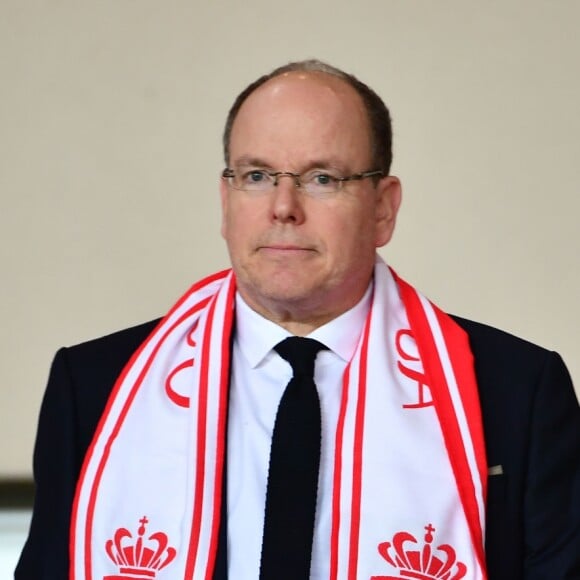 Le prince Albert II de Monaco - Rencontre de Ligue 1 de football entre Monaco et Nice au stade Louis II de Monaco le 16 janvier 2018. Monaco et Nice ont fait match nul 2 buts à 2. © Bruno Bebert/Bestimage