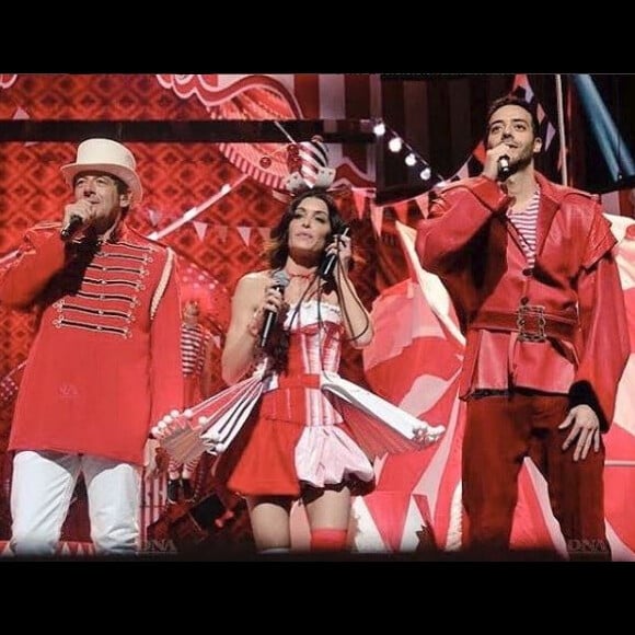 Jenifer, Patrick Bruel et Tarek Boudali - Les Enfoirés 2018, janvier 2018, Instagram