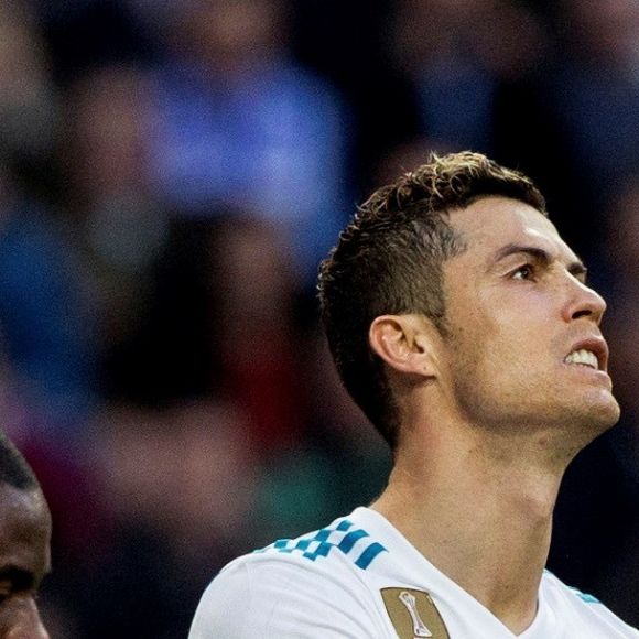 Cristiano Ronaldo a reçu un coup de pied au visage lors du match opposant le Real Madrid au Deportivo, au stade Santiago Bernabeu à Madrid, le 21 janvier 2018