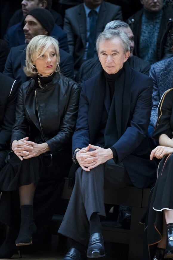 Bernard Arnault et sa femme Hélène Mercier-Arnault - Défilé de mode Dior Homme collection Automne/Hiver 2018/2019 à Paris, le 20 janvier 2018. © Olivier Borde/Bestimage