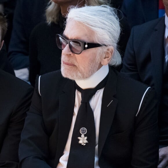 Karl Lagerfeld - Défilé de mode Dior Homme collection Automne/Hiver 2018/2019 à Paris, le 20 janvier 2018. © Olivier Borde/Bestimage