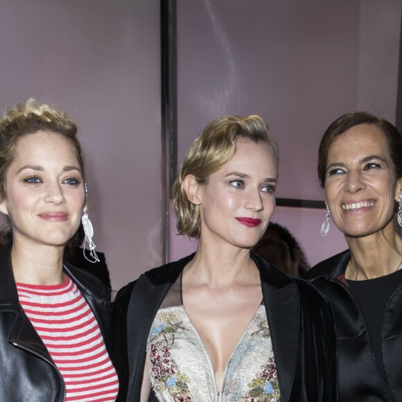 Marion Cotillard, Diane Kruger et Roberta Armani - Défilé Giorgio Armani Privé, collection Haute Couture printemps-été 2018 au Théâtre National de Chaillot. Paris, le 23 janvier 2018. © Olivier Borde / Bestimage