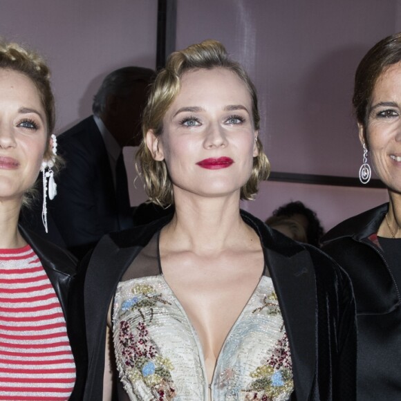 Marion Cotillard, Diane Kruger et Roberta Armani - Défilé Giorgio Armani Privé, collection Haute Couture printemps-été 2018 au Théâtre National de Chaillot. Paris, le 23 janvier 2018. © Olivier Borde / Bestimage