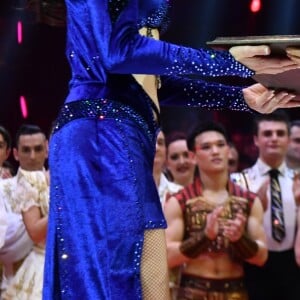 La princesse Stéphanie de Monaco remet un Prix Spécial à la dompteuse de tigres Carmen Zander lors de la soirée de remise des prix du 42ème Festival International du Cirque de Monte Carlo le 23 janvier 2018. © Bruno Bebert/Bestimage