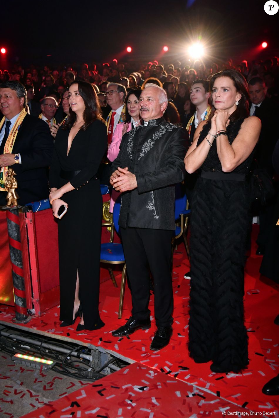 Pauline Ducruet, à gauche, et la princesse Stéphanie de Monaco lors de la soirée de remise des prix du 42ème Festival International du Cirque de Monte Carlo le 23 janvier 2018. © Bruno Bebert/Bestimage