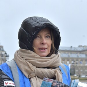 Valérie Trierweiler lors du lancement de la campagne du Secours Populaire "Don'Actions" sur le parvis de l'hôtel de ville de Paris le 20 janvier 2018. © Giancarlo Gorassini / Bestimage