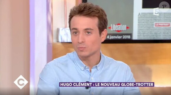 Hugo Clément dans "C à Vous" (France 5) le 26 janvier 2018.