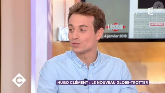Hugo Clément dans "C à Vous" (France 5) le 26 janvier 2018.