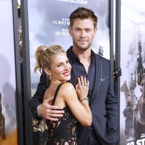 Chris Hemsworth et sa femme Elsa Pataky - Avant-première du film "12 Strong" au Lincoln Center à New York, le 16 janvier 2018. © Charles Guerin/Bestimage