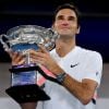 Roger Federer a remporté son 20e titre du Grand Chelem en battant Martin Cilic à l'Open d'Australie, Melbourne le 28 janvier 2018.