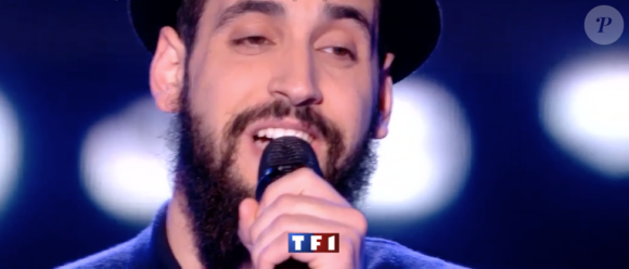 Aliel dans "The Voice 7" sur TF1 le 3 février 2018.