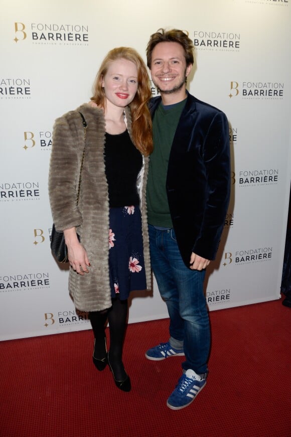 Exclusif - Sébastien Azzopardi et Alyzée Costes - Remise du prix de La Fondation Barrière au théâtre Petit Montparnasse pour la pièce "Adieu Monsieur Haffmann" à Paris, France, le 23 janvier 2018. © Coadic Guirec/bestimage