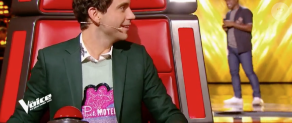 Mika vexe Zazie après la prestation de Carlton dans "The Voice 7" sur TF1 le 3 février 2018.