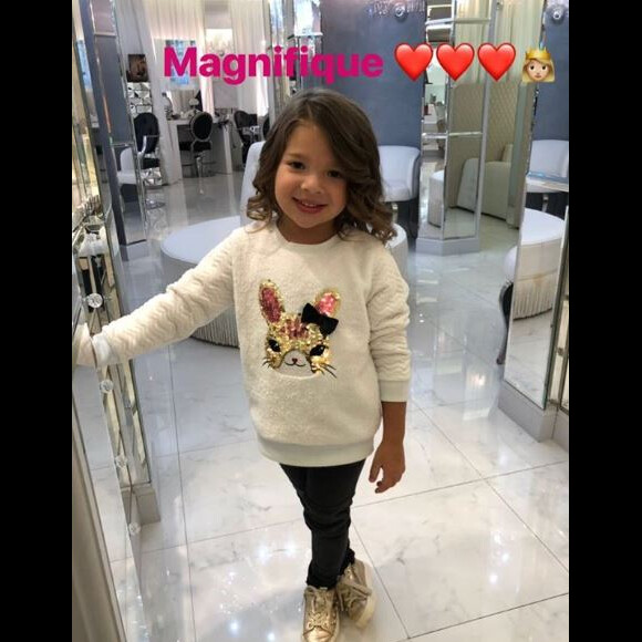 Karim Benzema poste une photo de sa fille Mélia sur Instagram à l'occasion de son 4e anniversaire, le 3 février 2018.