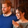 Le prince Harry et sa fiancée Meghan Markle visitent le château de Cardiff le 18 janvier 2018. P