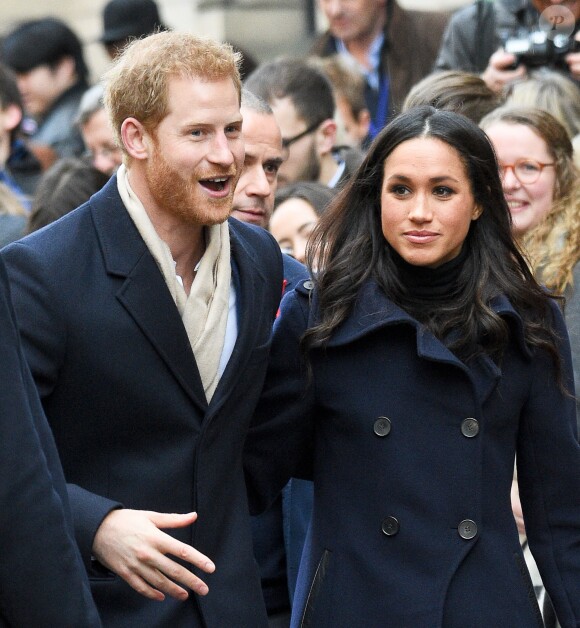 Le prince Harry et sa fiancée Meghan Markle arrivent au "Nottingham Contemporary" pour la journée mondiale de la lutte contre le Sida à Nottingham à l'occasion de leur première visite officielle depuis leurs Fiançailles à Nottingham le 1er decembre 2017. m