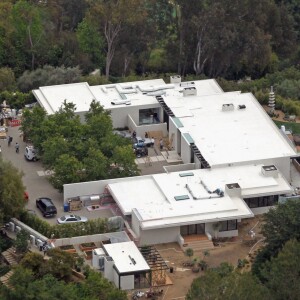 Vue aérienne de la villa de Jennifer Aniston à Los Angeles, en 2013
