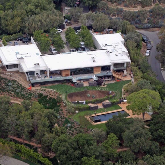 Vue aérienne de la villa de Jennifer Aniston à Los Angeles, en 2013